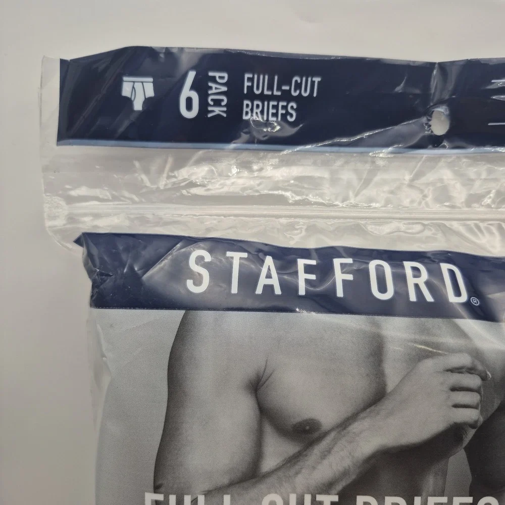 Stafford JCPenney Mens Size 36 Full-Cut Briefs 6 Pack White | New Old Stock